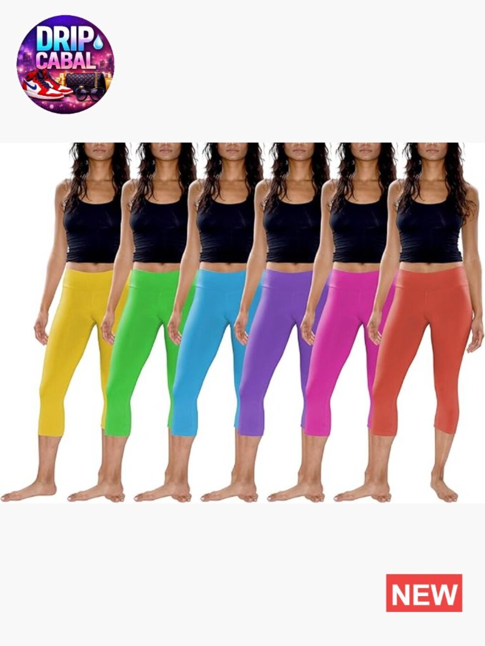 Ultra Soft High Rise Capri Skinny Leggings - Multi Pack Active Stretch Pants